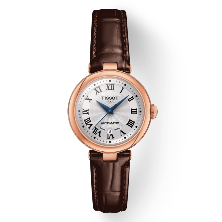 Tissot Bellissima Automatic Silver Dial Brown Leather Strap Watch For Women - T126.207.36.013.00 Buy Now By Tissot