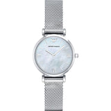 Emporio Armani Gianni T Bar Mother of Pearl Dial Silver Steel Strap Watch For Women - AR1955 Buy Now By Emporio Armani