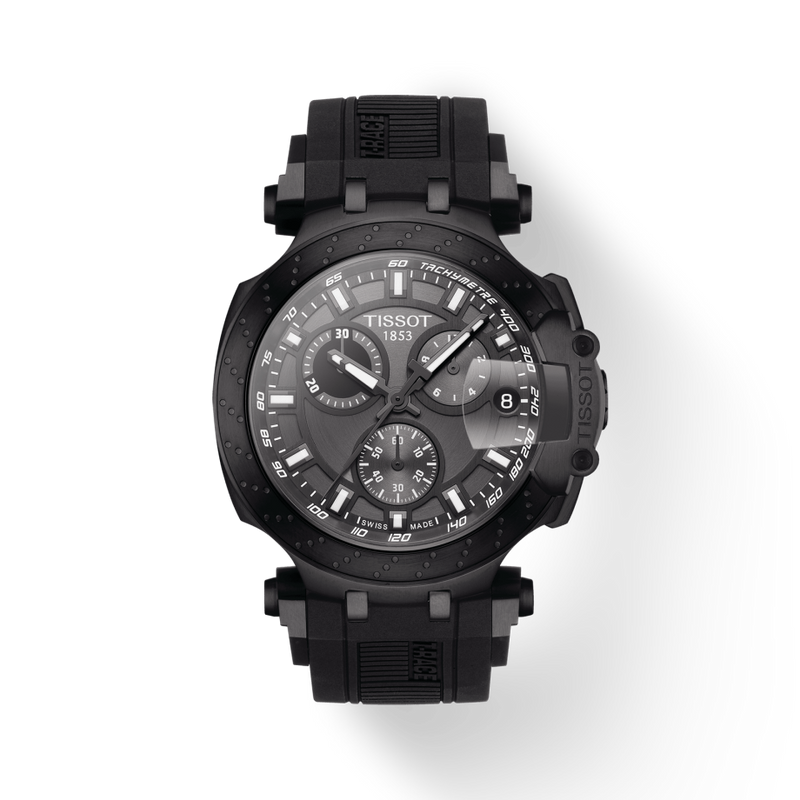 Tissot T Race Chronograph Anthracite Black Dial Black Silicone Strap Watch For Men - T115.417.37.061.03 Buy Now By Tissot