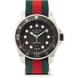 Shop Gucci Dive Black Dial Red & Green Nylon Strap Watch For Men - YA136209 in USA