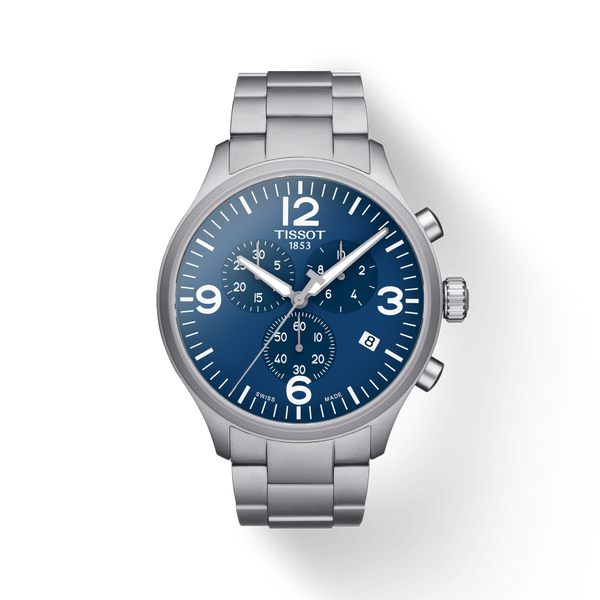 Tissot T Sport Chrono XL Chronograph Blue Dial Silver Steel Strap Watch For Men - T116.617.11.047.00 Buy Now By Tissot