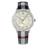 Shop Burberry The Classic Horseferry Silver Dial Black Leather Strap Watch for Men - BU10002 in USA