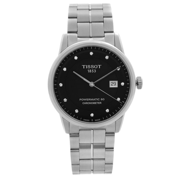 Shop Tissot T Classic Luxury Powermatic 80 Black Dial Silver Steel Strap Watch For Men - T086.408.11.056.00 in USA