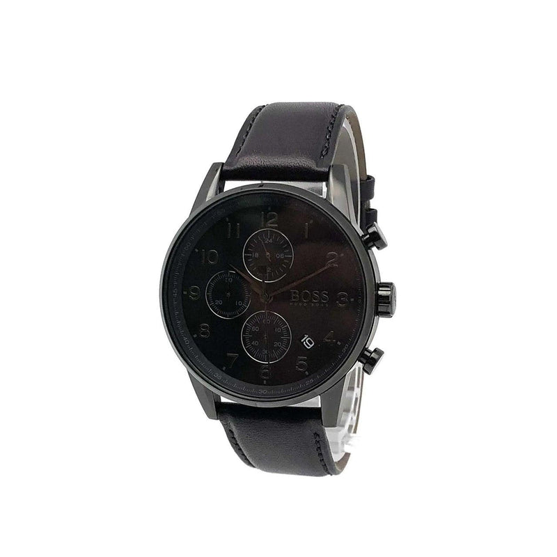 Hugo Boss Navigator Black Dial Black Leather Strap Watch for Men - 1513497 Buy Now By Hugo Boss