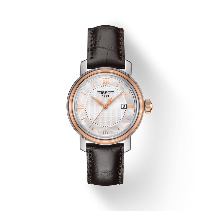Tissot Bridgeport Lady White Dial Brown Leather Strap Watch For Women - T097.010.26.118.00 Buy Now By Tissot