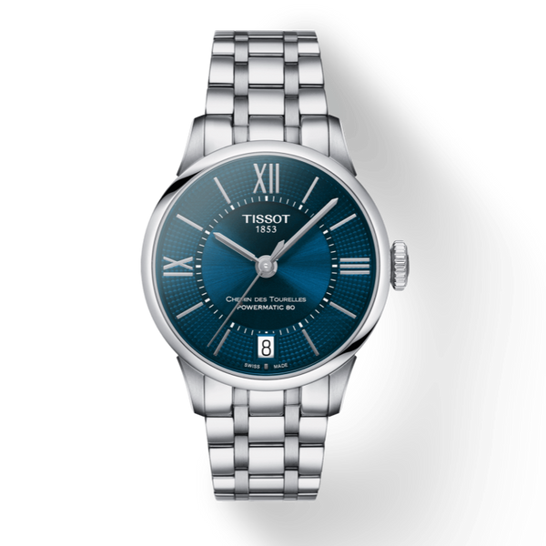 Tissot Chemin Des Tourelles Powermatic 80 Lady Blue Dial Silver Steel Strap Watch For Women - T099.207.11.048.00 Buy Now By Tissot