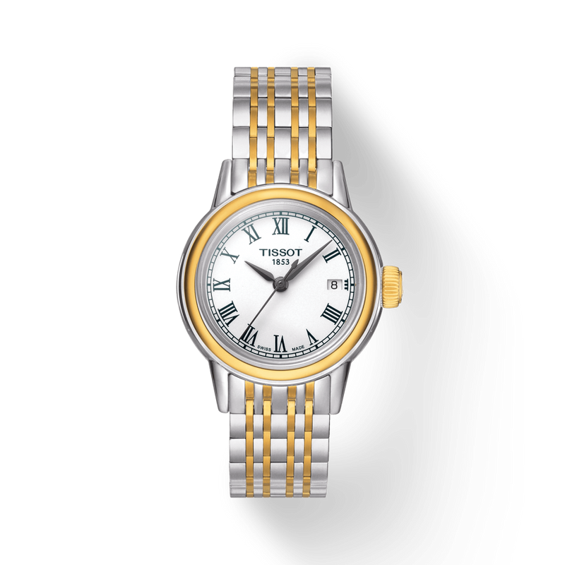 Tissot Carson Lady White Dial Two Tone Steel Strap Watch For Women - T085.210.22.013.00 Buy Now By Tissot