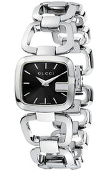 Shop Gucci G Gucci Black Dial Silver Steel Strap Watch For Women - YA125510 in USA