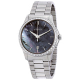 Shop Gucci G Timeless Diamonds Mother of Pearl Blue Dial Silver Steel Strap Unisex Watch - YA126458 in USA