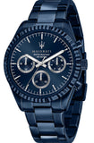 Maserati Blue Edition Collection Blue Dial Blue Steel Strap Watch For Men - R8853100025