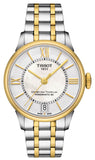Tissot Chemin Des Tourelles Powermatic 80 Lady Mother of Pearl White Dial Two Tone Steel Strap Watch For Women - T099.207.22.118.00