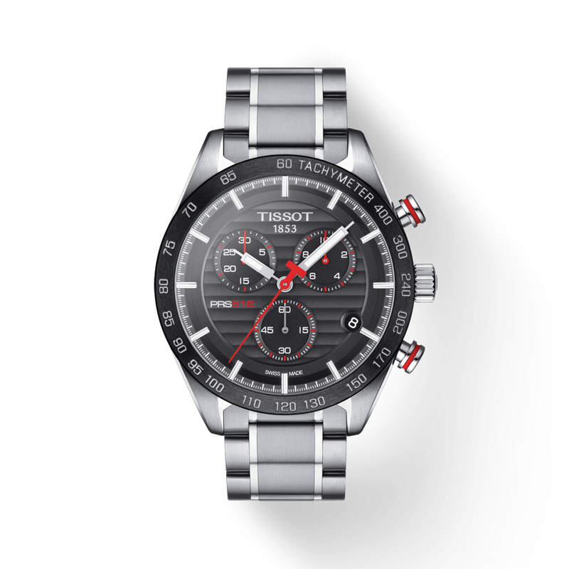 Tissot T Sport PRS 516 Chronograph Black Dial Silver Steel Strap Watch For Men - T100.417.11.051.01 Buy Now By Tissot