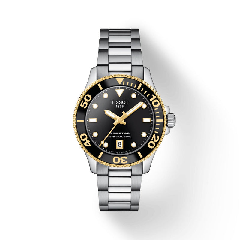 Tissot Seastar 1000 Black Dial Silver Steel Strap Watch For Men - T120.210.21.051.00 Buy Now By Tissot
