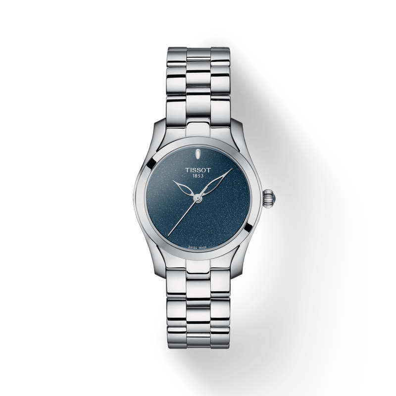 Tissot T Wave Donna Blue Dial Silver Steel Strap Watch For Women - T112.210.11.041.00 Buy Now By Tissot