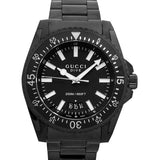 Shop Gucci Dive Quartz Black Dial Black Steel Strap Watch For Men - YA136205 in USA