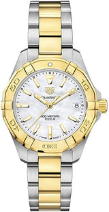 Shop Tag Heuer Aquaracer Mother of Pearl Dial Two Tone Steel Strap Watch for Women - WBD1320.BB0320 in USA