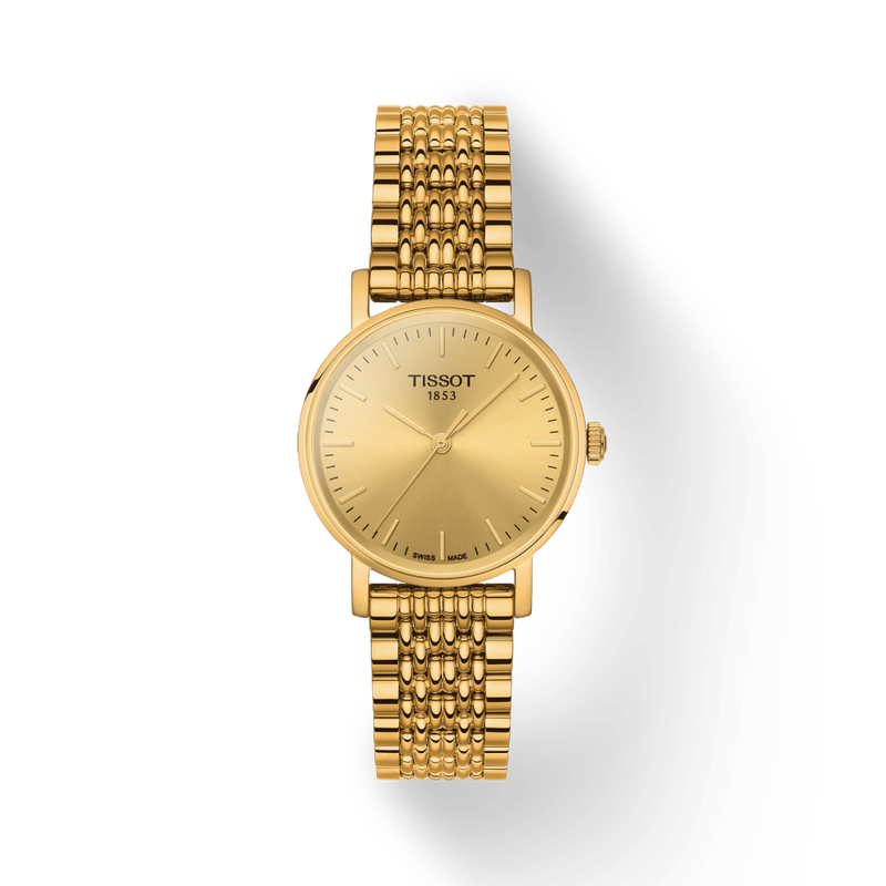 Tissot T Classic Everytime Desire Small Gold Dial Gold Mesh Bracelet Watch For Women - T109.210.33.021.00 Buy Now By Tissot