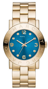 Marc Jacobs Amy Blue Dial Gold Steel Strap Watch for Women - MBM3303 Buy Now By Marc Jacobs