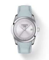 Tissot T Classic Couturier Silver Dial Light Blue Leather Strap Watch For Women - T035.210.16.031.02 Buy Now By Tissot