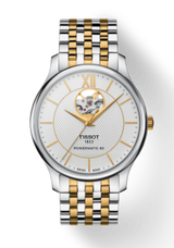 Tissot Tradition Powermatic 80 Open Heart Silver Dial Two Tone Steel Strap Watch For Men - T063.907.22.038.00 Buy Now By Tissot