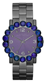 Marc Jacobs Amy Purple Dial Black Steel Strap Watch for Women - MBM3224 Buy Now By Marc Jacobs