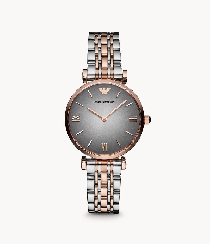 Emporio Armani Gianni T Bar Grey Dial Two Tone Stainless Steel Watch For Women - AR1725 Buy Now By Emporio Armani