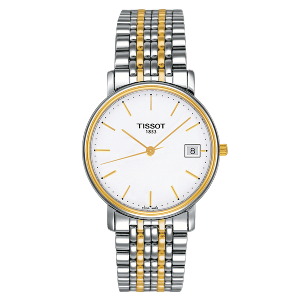 Tissot Desire White Dial Two Tone Mesh Bracelet Two Tone Steel Watch For Men - T52.2.481.31 Buy Now By Tissot