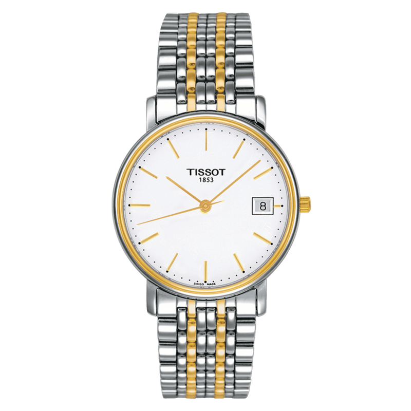 Tissot Desire White Dial Two Tone Mesh Bracelet Two Tone Steel Watch For Men - T52.2.481.31 Buy Now By Tissot
