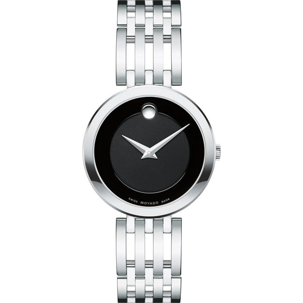 Movado Esperanza 28mm Black Dial Silver Steel Strap Watch For Women - 0607051 Buy Now By Movado