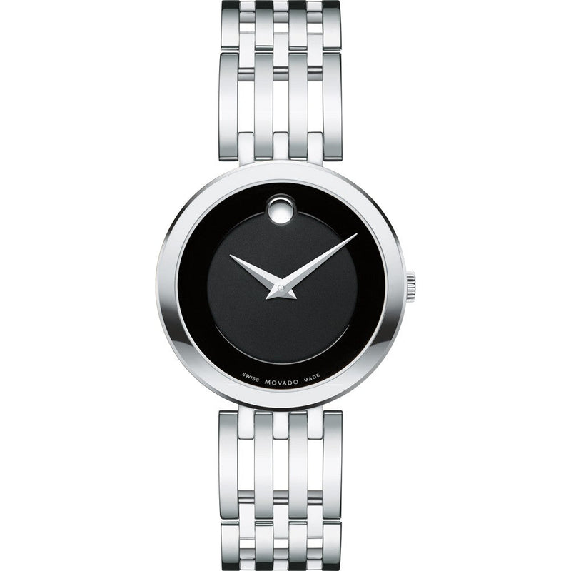 Movado Esperanza 28mm Black Dial Silver Steel Strap Watch For Women - 0607051 Buy Now By Movado