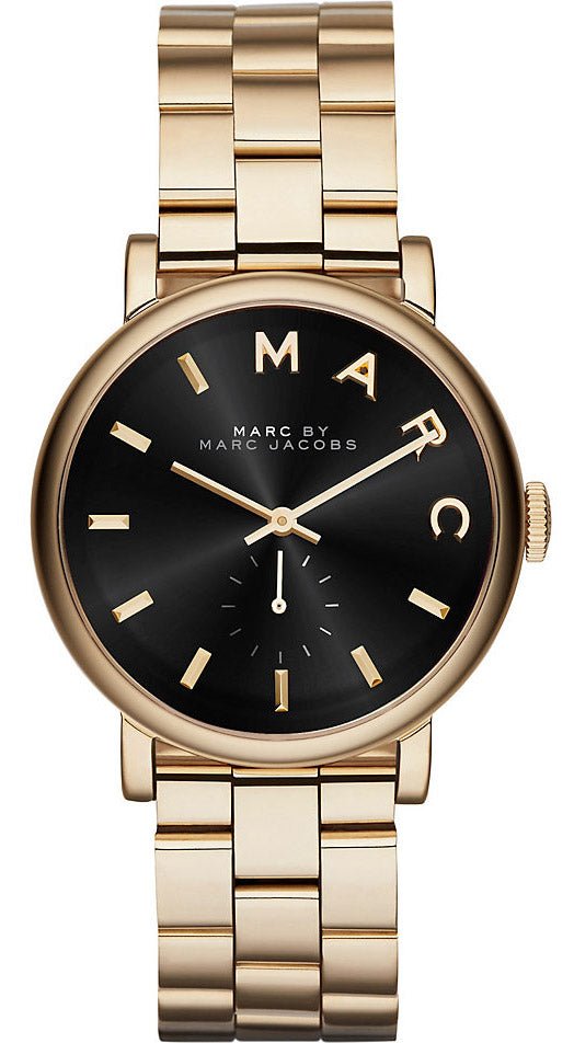 Marc Jacobs Baker Black Dial Gold Steel Strap Watch for Women - MBM3355 Buy Now By Marc Jacobs