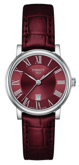 Tissot Carson Premium Lady Maroon Dial Maroon Leather Strap Watch For Women - T122.210.16.373.00 Buy Now By Tissot