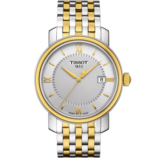 Shop Tissot T Classic Bridgeport Silver Dial Two Tone Mesh Bracelet Watch For Men - T097.410.22.038.00 in USA