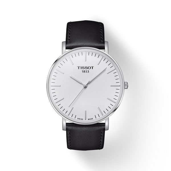 Tissot T Classic Everytime Large White Dial Black Leather Strap Watch For Men - T109.610.16.031.00 Buy Now By Tissot