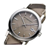 Burberry The City Grey Dial Checked Grey Leather Strap Watch for Women - BU9118 Buy Now By Burberry