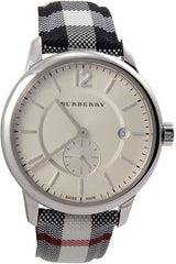Shop Burberry The Classic Horseferry Silver Dial Black Leather Strap Watch for Men - BU10002 in USA