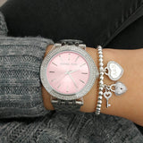 Michael Kors Darci Crystal Pink Dial Silver Stainless Steel Strap Watch for Women - MK3352 Buy Now By Michael Kors