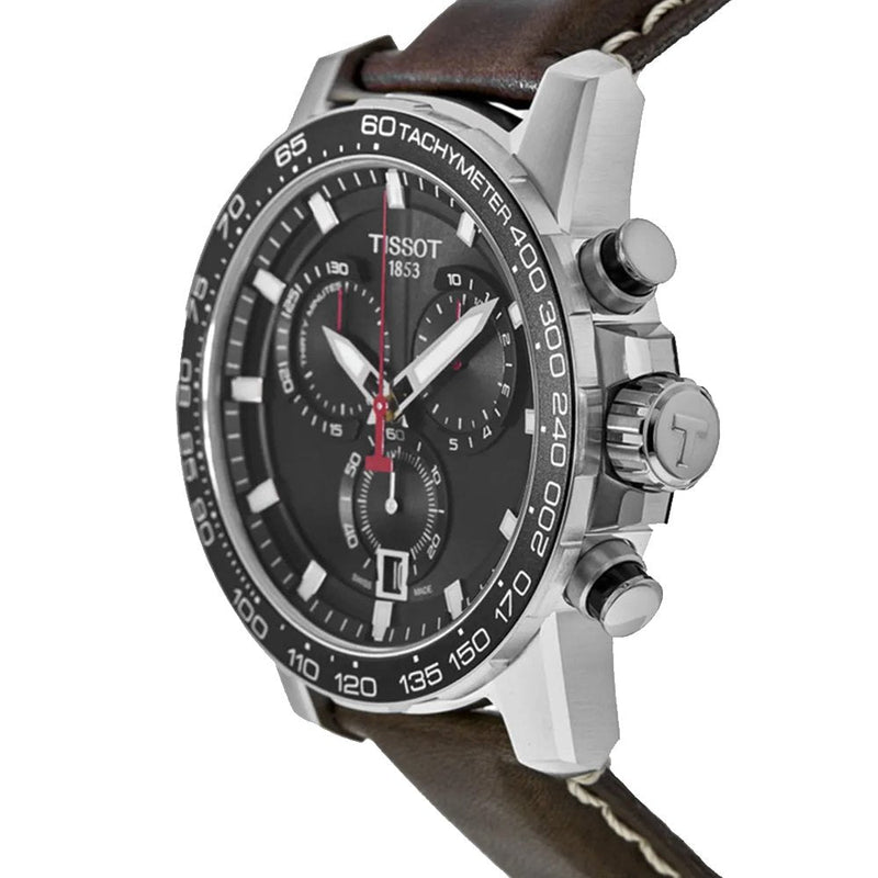 Tissot Supersport Chrono Black Dial Brown Leather Strap Watch for Men - T125.617.16.051.01 Buy Now By Tissot