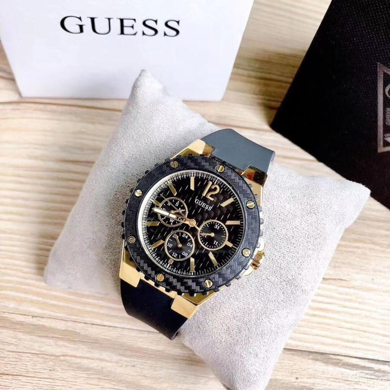 Shop Guess Overdrive Black Dial Black Rubber Strap Watch for Women - W0149L4 in USA