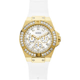 Shop Guess Venus Diamonds White Dial White Rubber Strap Watch for Women - GW0118L5 in USA