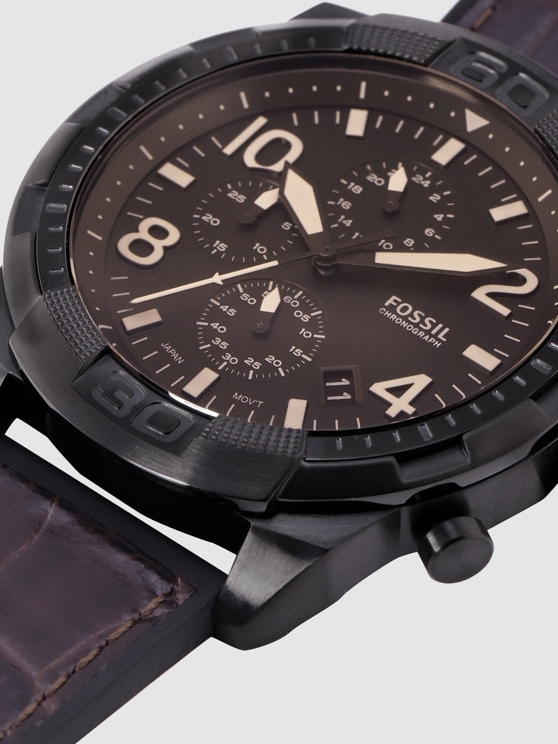 Fossil Bronson Chronograph Brown Dial Brown Leather Strap Watch for Men - FS5713 Buy Now By Fossil