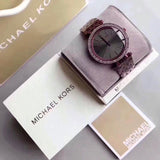 Shop Michael Kors Darci Black Dial Purple Steel Strap Watch for Women - MK3554 in USA