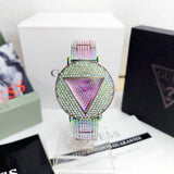 Shop Guess Trend Diamonds Purple Dial Purple Steel Strap Watch for Women - GW0512L4 in USA