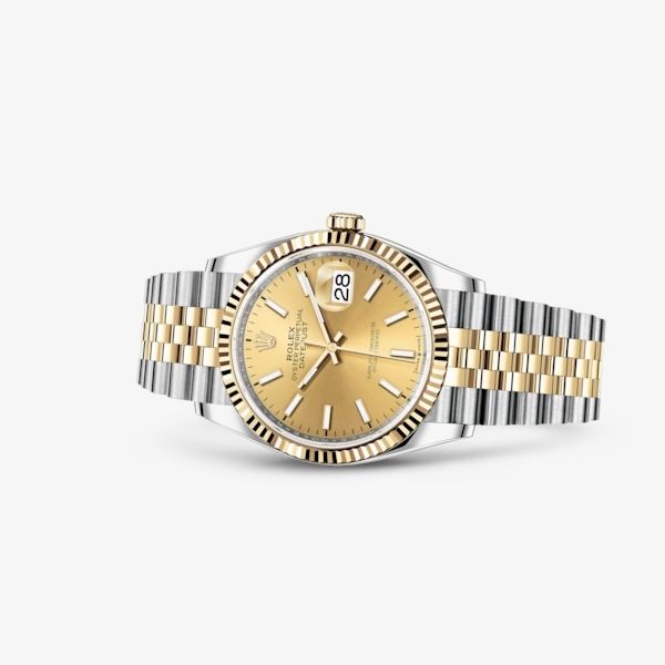 Rolex Datejust 36mm Champagne Dial Two Tone Steel Strap Watch for Men - M126233-0015