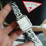 Shop Guess Vanity Silver Dial Silver Steel Strap Watch for Women - W1029L1 in USA
