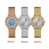 Guess Willow Two Tine Dial Gold Mesh Bracelet Watch For Women - W0836L3 Buy Now By Guess