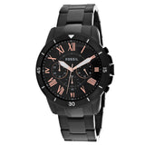 Fossil Grant Sport Chronograph Black Dial Black Steel Strap Watch for Men - FS5374 Buy Now By Fossil