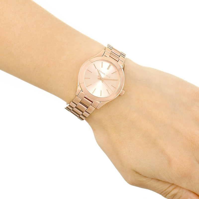 Michael Kors Slim Runway Rose Gold Dial Rose Gold Steel Strap Watch for Women - MK3513 Buy Now By Michael Kors