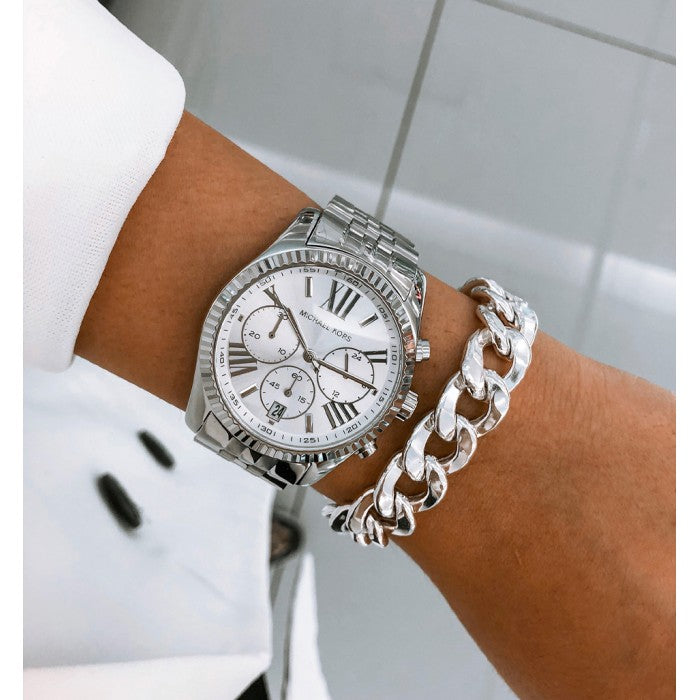Michael Kors Lexington Silver Dial Silver Steel Strap Watch for Men - MK8405 Buy Now By Michael Kors