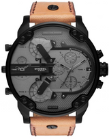 Diesel Mr. Daddy 2.0 Chronograph Grey Dial Brown Leather Strap Watch For Men - DZ7406 Buy Now By Diesel